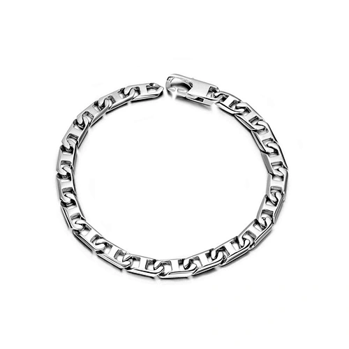 Wholesale And Retail Stainless Steel Antique Silver Men's Hip Hop Punk Gift Party Chain Bangle Bracelet Jewelry