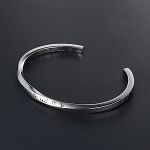 Wholesale And Retail Stainless Steel Antique Silver Men's Hip Hop Punk Gift Party Vintage Open Bangle Women's Bracelet Jewelry