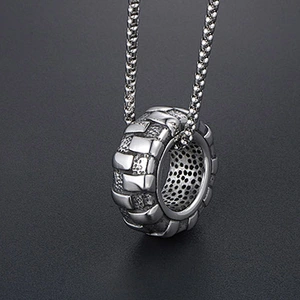 Wholesale And Retail Stainless Steel Antique Silver Womens Hip Hop Punk Gift Party Vintage Tyre Pendants&Charms Jewelry