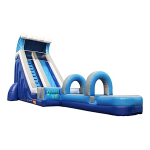 Outdoor Blue Long Road Inflatable Water Slide for Kids or Adult