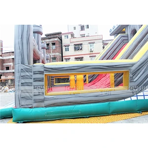 Hot Selling Outdoor Playground Equipment Rock Marble Inflatable Playground with Big Slide for Sale