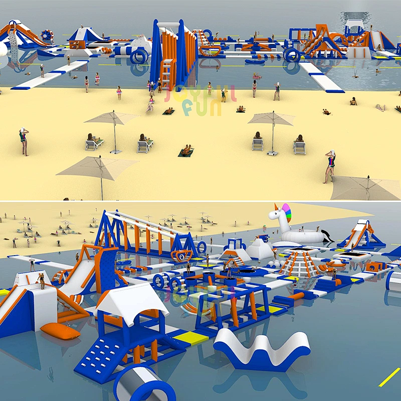Joyful Fun Factory manufactures commercial gaint inflatable floating water park