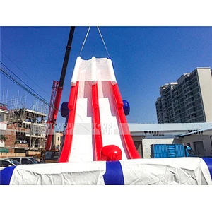 Red and blue large inflatable water slide toys equipment for boat