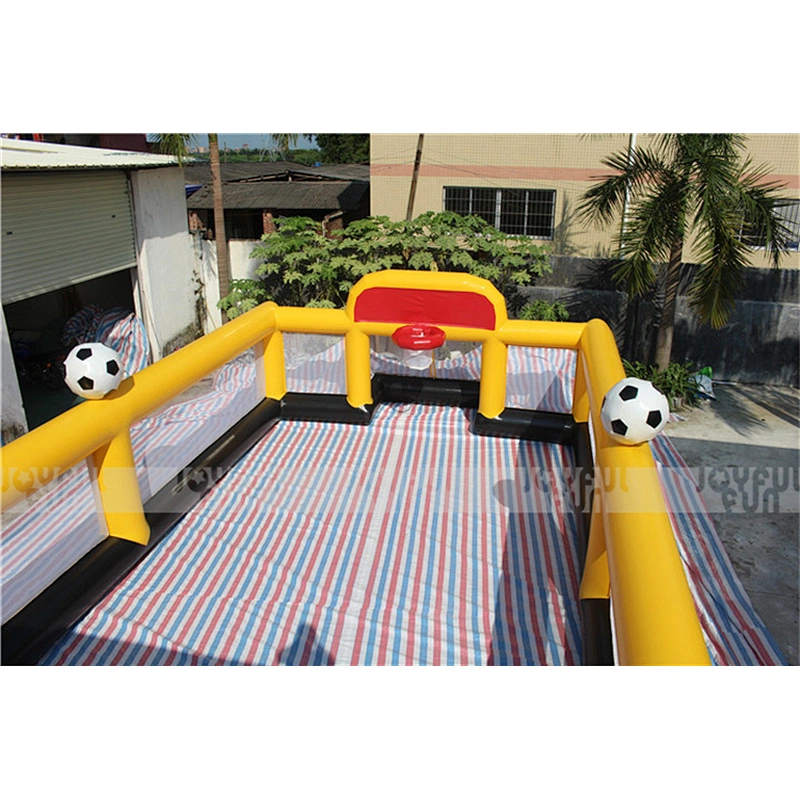 Popular design inflatable soccer soap filed funny game inflatable toy interesting football for sale
