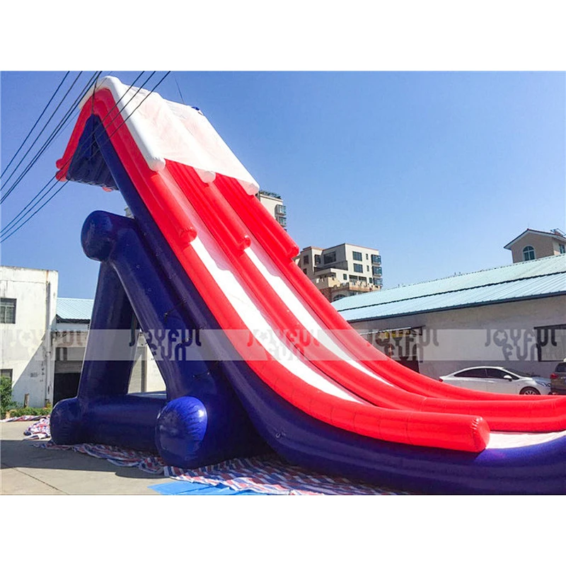 Red and blue large inflatable water slide toys equipment for boat