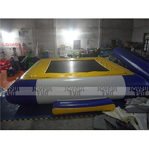 Floating water park toy rectangular inflatable jumping trampoline for sale