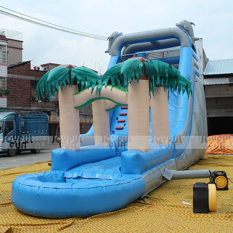 Hot Selling Amusement Park Slide for Sale Customized Theme Tropical Medium Inflatable Water Slide with Pool