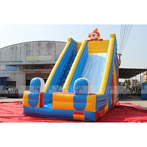 First quality factory price inflatable clown giant dry slide inflatable jumping bouncer slide inflatable funny game for sale