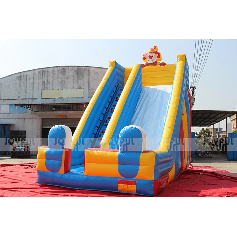 First quality factory price inflatable clown giant dry slide inflatable jumping bouncer slide inflatable funny game for sale