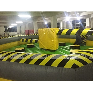exciting game inflatable mechanical Wipe out game used for adults