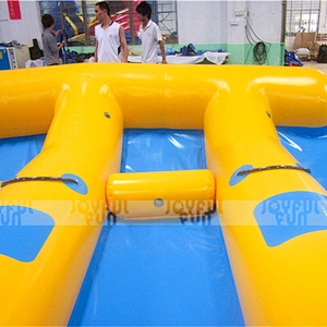 Funny water sport game banana shape flying fish boat with six seats rope handle