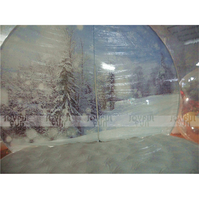 Hot sale happy Inflatable Christmas snow ball 3.5 mm clear PVC snow tree landscape beauty Christmas ball for sale
