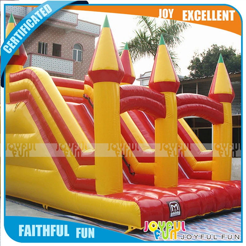 China new design 2017 high quality gym equipment outdoor giant castle inflatable slides for sale