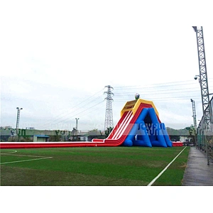 Large 4 lanes hippo inflatable long way water slide for adult