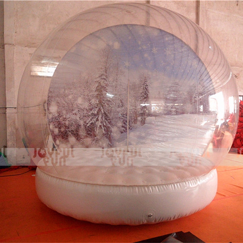Hot sale happy Inflatable Christmas snow ball 3.5 mm clear PVC snow tree landscape beauty Christmas ball for sale