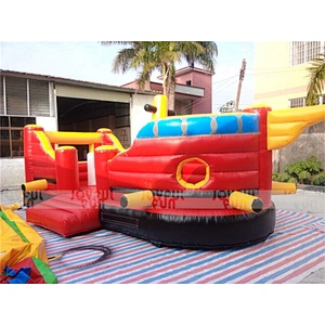 Factory price PVC material Pirate ship theme inflatable bouncer jumping toy for kids