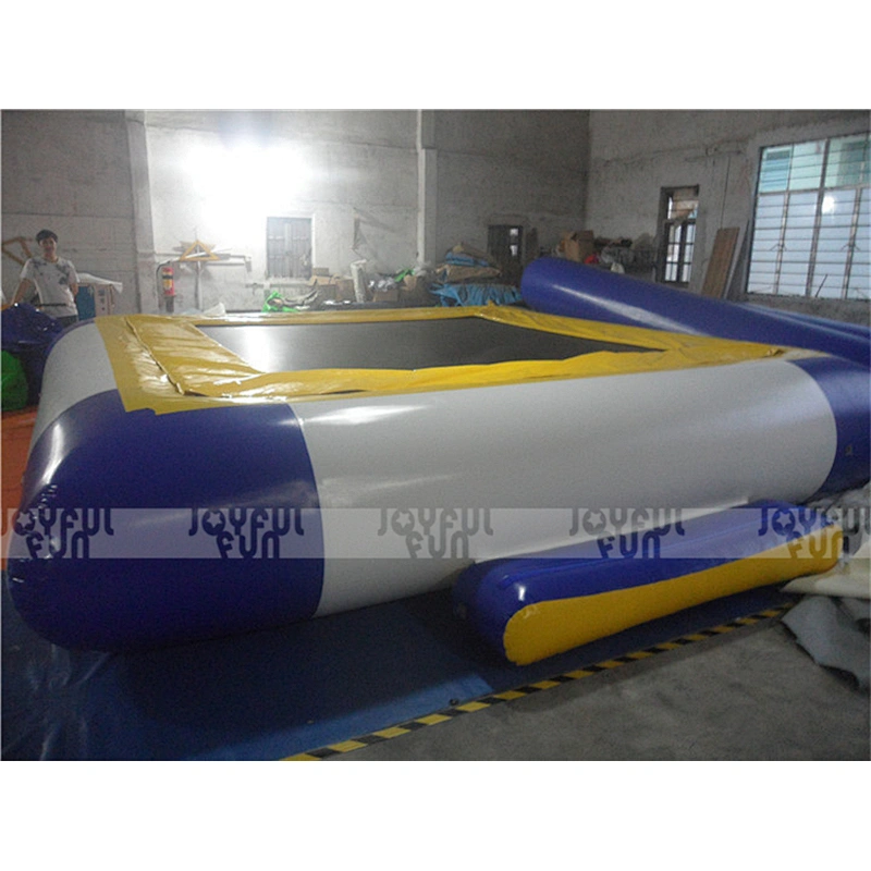 Floating water park toy rectangular inflatable jumping trampoline for sale