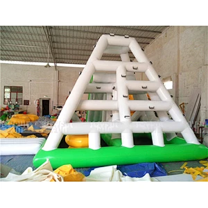 Commercial cheap Inflatable Floating Water slide Inflatable PVC Floating Pyramid Slide rock climbing wall