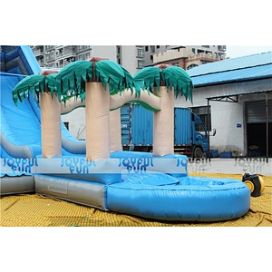 Hot Selling Amusement Park Slide for Sale Customized Theme Tropical Medium Inflatable Water Slide with Pool
