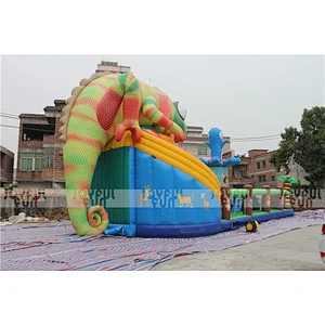Factory price inflatable toys inflatable chameleon slide playground jumping game for sale