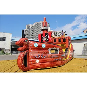 High quality professional factory inflatable full printed inflatable pirate ship slide playground inflatable game