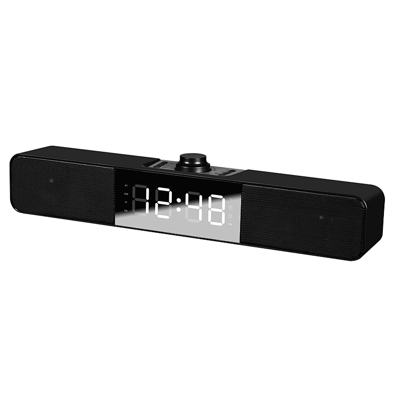 豪韵（HYPER SOUND） 蓝牙音箱家用桌面时钟多媒体USB插卡迷你音响 黑色 蓝牙时钟版