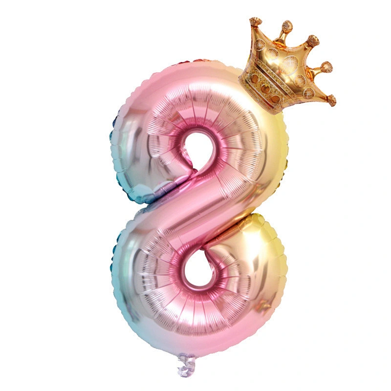 Amazon Party Events Decor Mini Crown Balloons 30 Inch Rainbow Gradient Number Balloon Set