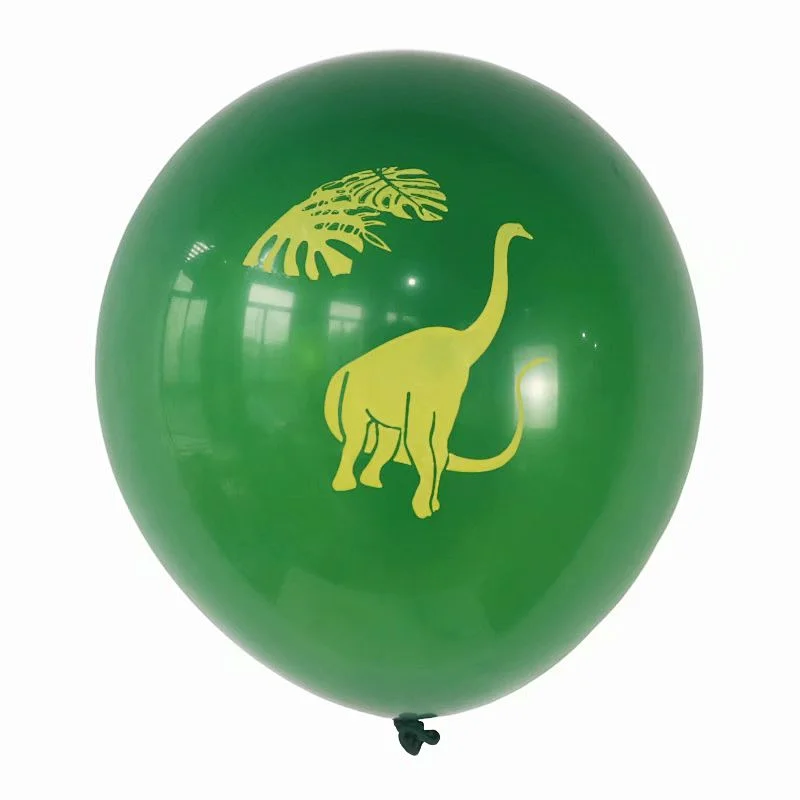 New Design 12 Inch Green Dinosaur Printing Latex Balloons Dinosaur Theme Kids Birthday Party Decoration Globos