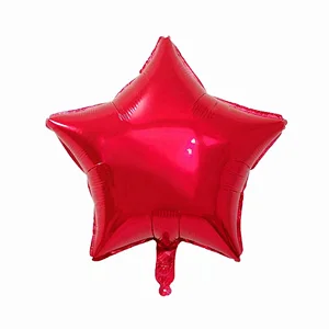 18 inch pure color five-pointed star helium foil balloons wedding party decoration star globos logo custom ballons wholesale