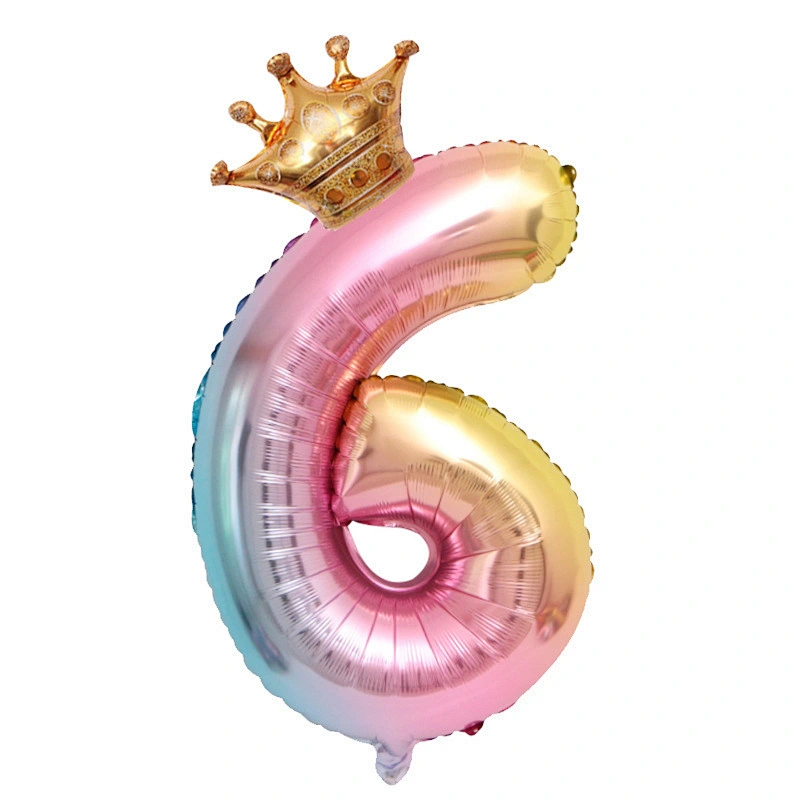 Amazon Party Events Decor Mini Crown Balloons 30 Inch Rainbow Gradient Number Balloon Set