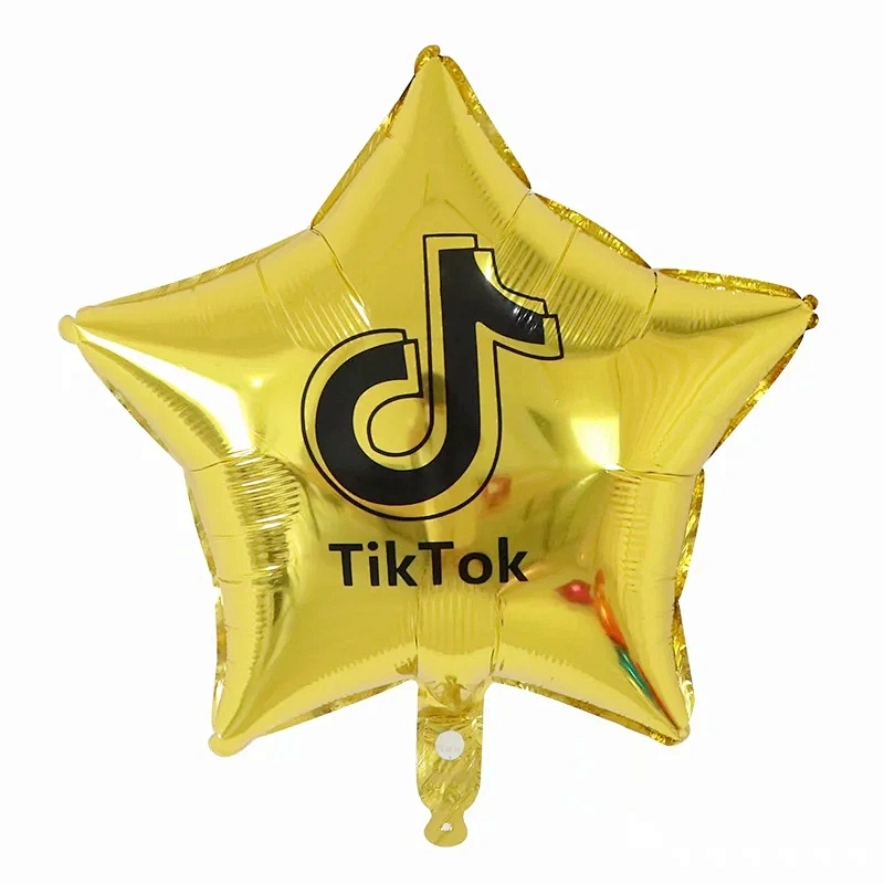 Hot Sale Party Decoration Accessorises Popular 18 Inch Star Foil Balloon Tik Tok Print Balloon