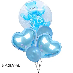 24 inch 4D Foil pink bule baby boy girl balloon gender reveal Bubble Bear Balloon globos PVC transparent decoration