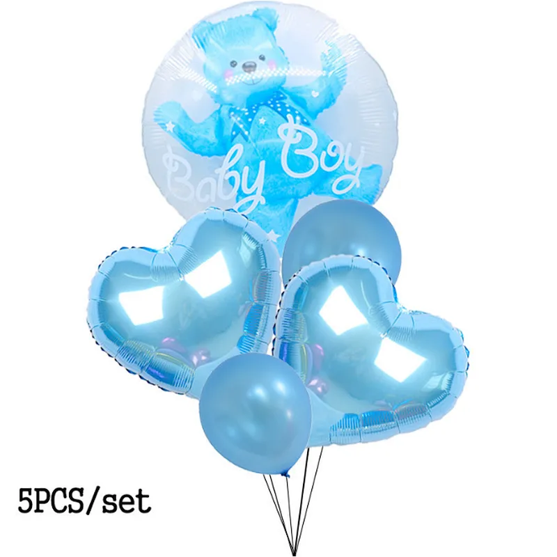 24 inch 4D Foil pink bule baby boy girl balloon gender reveal Bubble Bear Balloon globos PVC transparent decoration