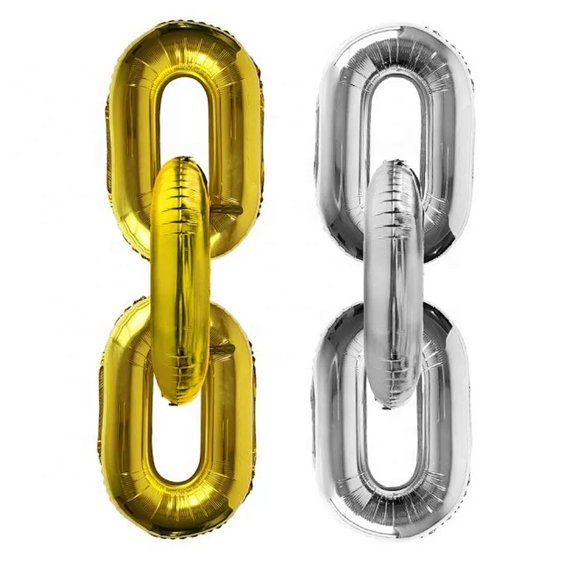 Hot Sale DIY Party Decoration Balloons Gold Silver Globos Chain Link Number 0 Foil Balloons For Birthday Wedding Party Decoration