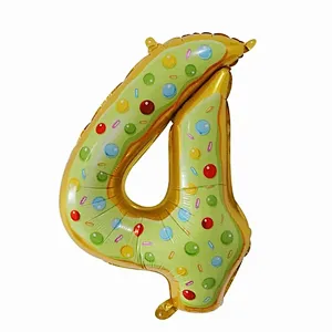 30 inch Doughnut Number Foil Balloons Ice Cream Helium Balloon For Children Birthday Party Decorations  Supplies