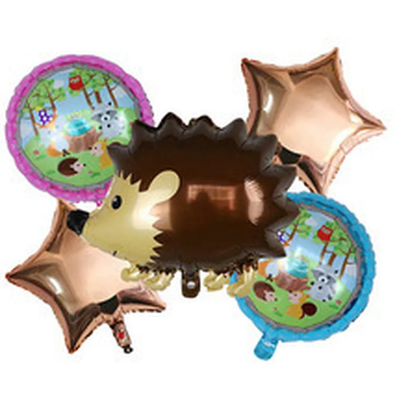 Amazon Hot Sale 5pcs Foil Balloon Set Kids Toy 18 Inch Star Animal Print Foil Balloon Set