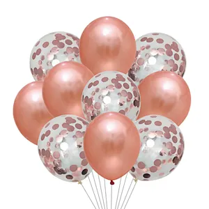 Amazon Hot Sale New Design Latex Balloon Set 12 Inch Sequin Balloon Solid Color Latex Ballon 10pcs Set