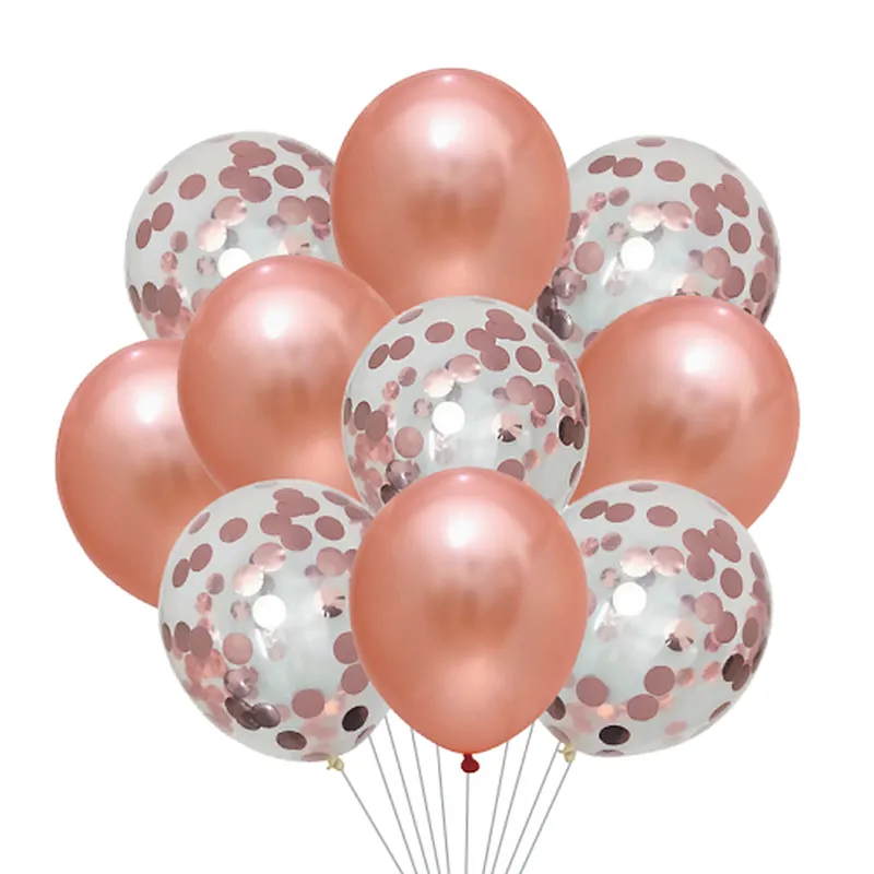 Amazon Hot Sale New Design Latex Balloon Set 12 Inch Sequin Balloon Solid Color Latex Ballon 10pcs Set