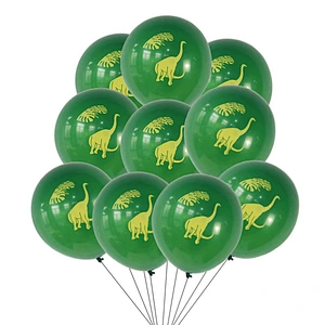 New Design 12 Inch Green Dinosaur Printing Latex Balloons Dinosaur Theme Kids Birthday Party Decoration Globos