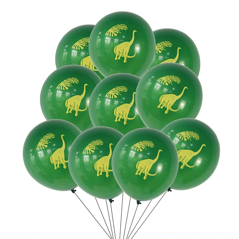 New Design 12 Inch Green Dinosaur Printing Latex Balloons Dinosaur Theme Kids Birthday Party Decoration Globos