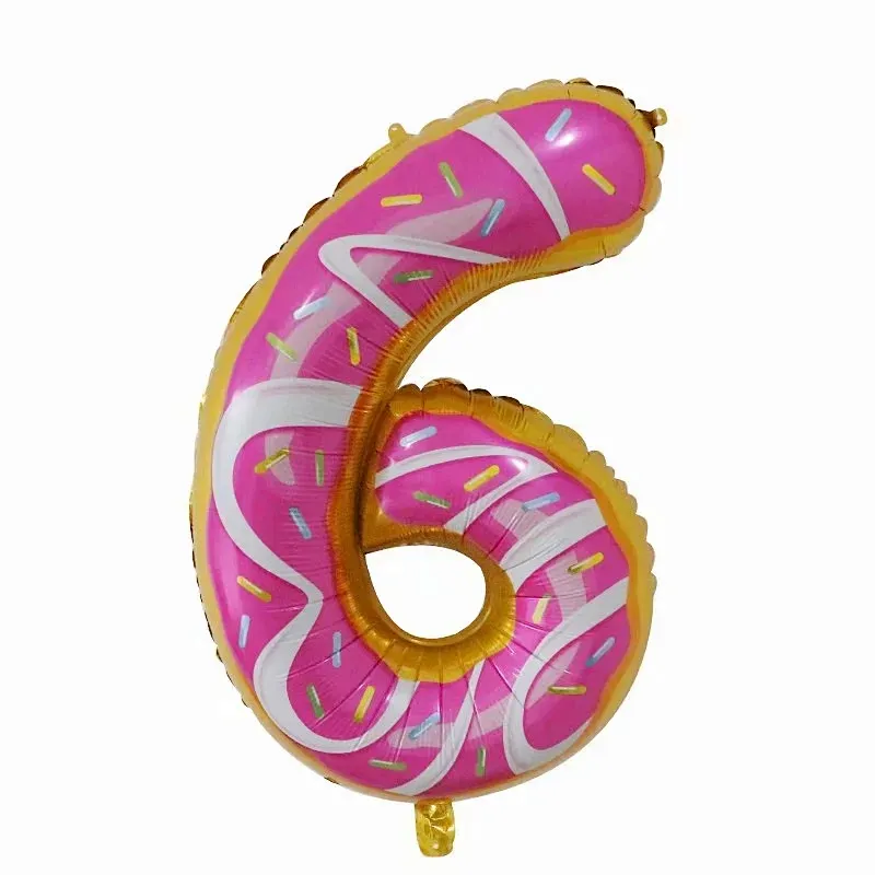 30 inch Doughnut Number Foil Balloons Ice Cream Helium Balloon For Children Birthday Party Decorations  Supplies