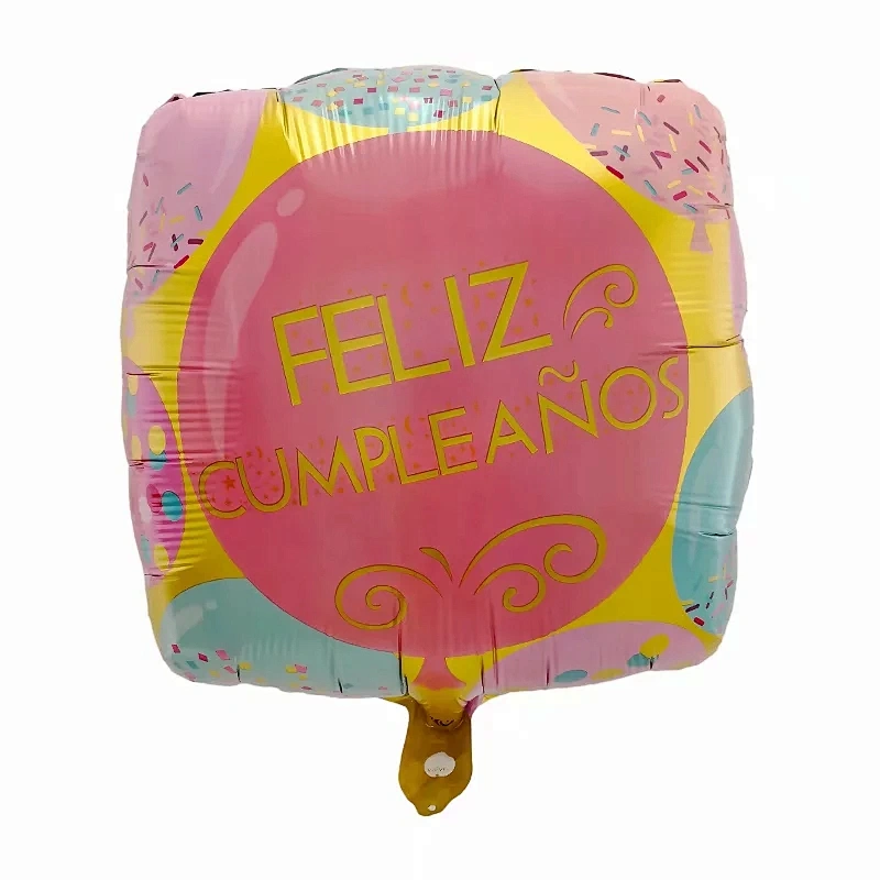 New Design 18 Inch Birthday Party Decoration Balloon Spanish Happy Birthday Foil Balloon