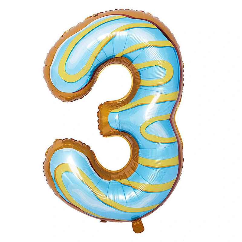 30 Inch Donut Number Helium Foil Balloons Baby Shower Birthday Party Decoration Globos