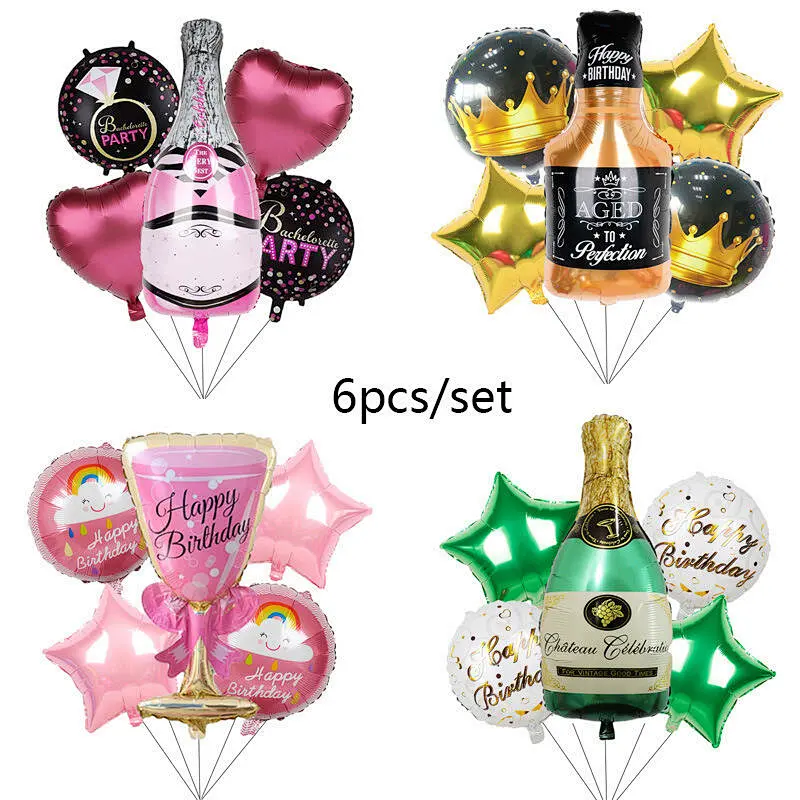Large Champagne Whiskey Bottle Aluminum Foil Balloon Birthday Party Use For Bachelor Party Foil Balloon Set