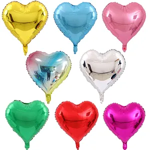 Wedding Decoration 18 Inch Foil Balloon Helium Birthday Party Aluminum Foil Pure Color Heart Shaped Balloon