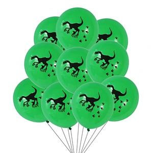 New Design 12 Inch Green Dinosaur Printing Latex Balloons Dinosaur Theme Kids Birthday Party Decoration Globos