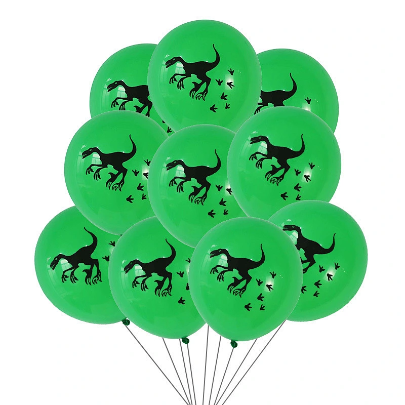 New Design 12 Inch Green Dinosaur Printing Latex Balloons Dinosaur Theme Kids Birthday Party Decoration Globos