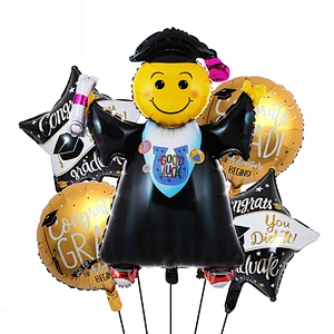 5 Pcs Hot Selling Congrats Grad Foil Balloon Set Graduation Balloons Bouquet For Graduation Party Decoration