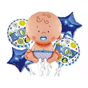Baby Girl or Boy Birthday Party Decoration Balloon Baby Shower Baptism 18 Inch Foil Balloon Set