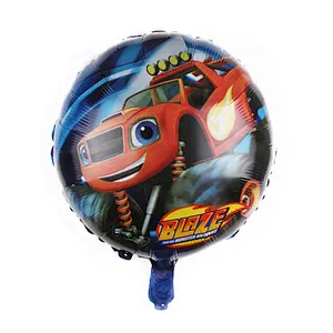 Large Flame Truck Blaze Super Shape Foil Balloon Vehicle balloons for kid's birthday party Decoration Globos